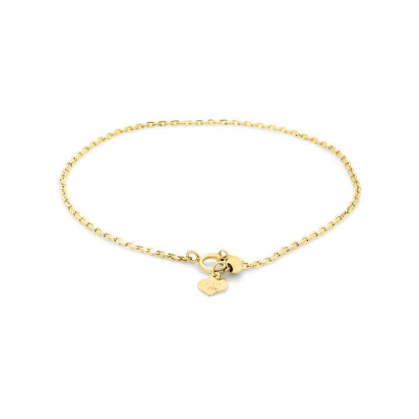 Light adjustable bracelet chain in 14k gold at 17.5cm length