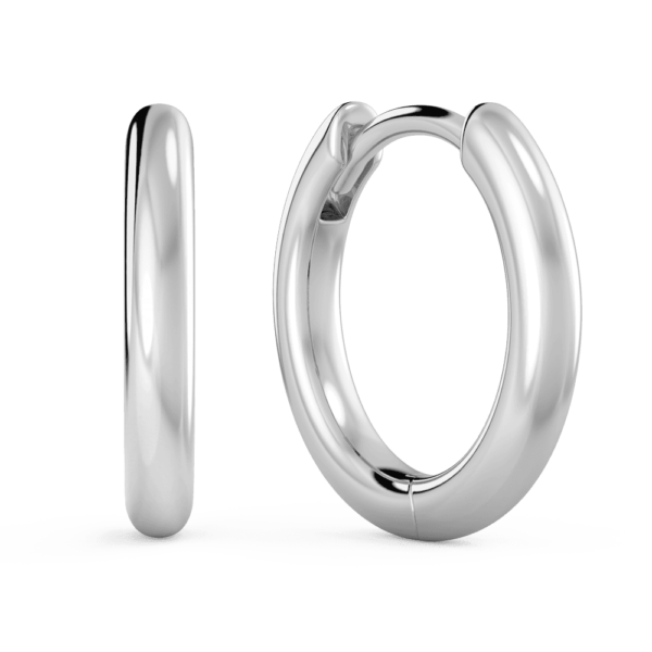 Blair Large Angle White Gold Plain Round Hoop Earrings