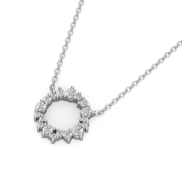 Bridey Close Up White Gold Lab Grown Diamond Smalll Cluster Circle Necklace