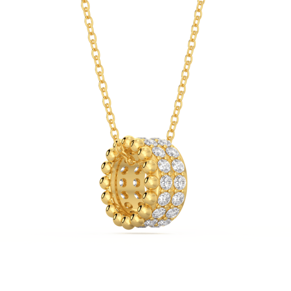 Charli Angled Yellow Gold Lab Grown Diamond Triple Row Rondelle Pendant