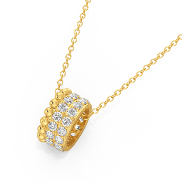 Charli Close Up Yellow Gold Lab Grown Diamond Triple Row Rondelle Pendant