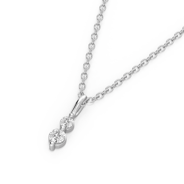 Dew White Round Close Up White Gold Lab Grown Diamond Charm Pendant