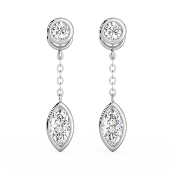 Jen Marquise Front White Gold Diamond Bezel Drop Enhancer With Anna Studs