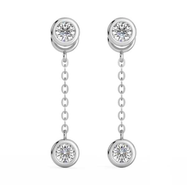 Jen Round Small Front White Gold Diamond Bezel Drop Enhancer With Anna Studs