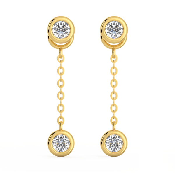 Jen Round Small Front Yellow Gold Diamond Bezel Drop Enhancer With Anna Studs