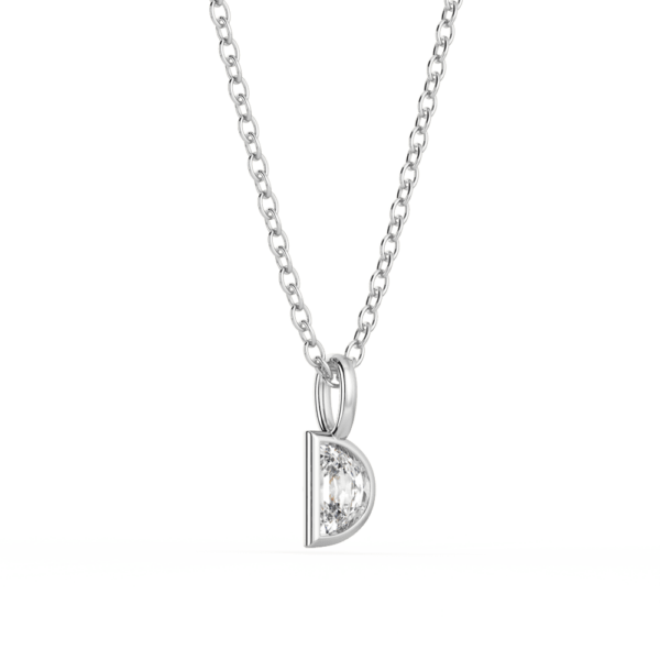 Lou Half Moon Angled White Gold Lab Grown Diamond Bezel Charm Pendant