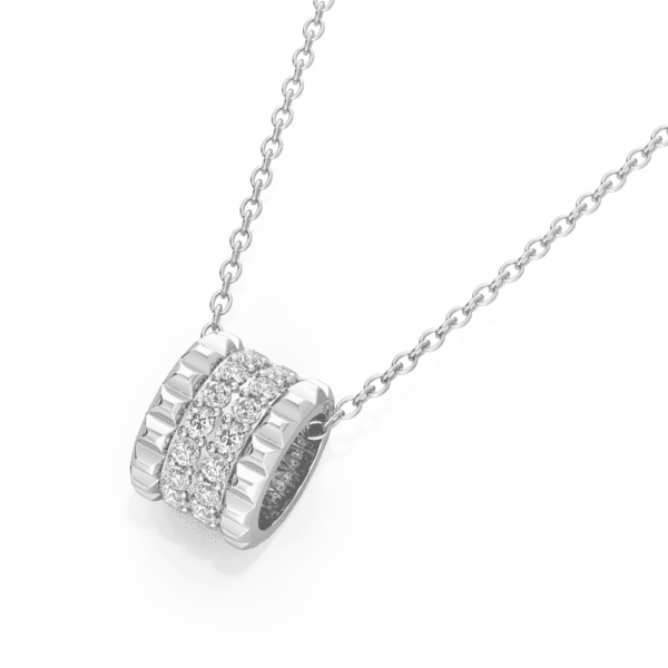 Maddie Close Up White Gold Lab Grown Diamond 4 Row Rondelle Pendant