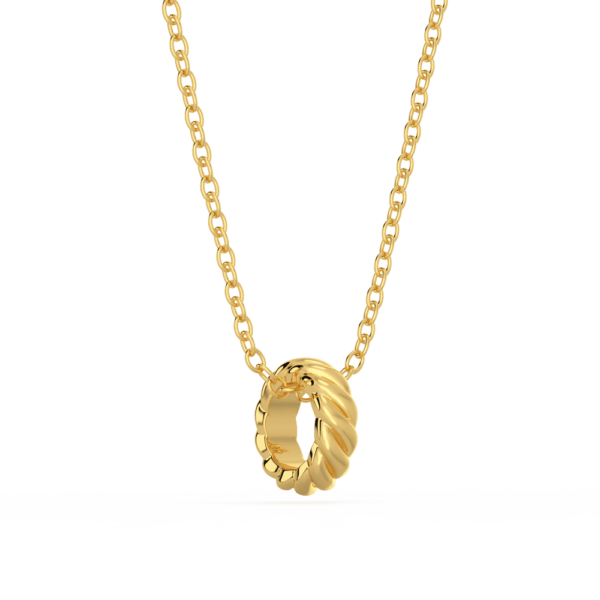 Sloane Angled Yellow Gold Lab Grown Diamond Rondelle Pendant