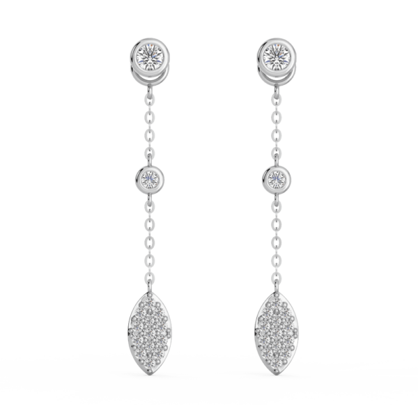 Tate Marquise Front White Gold Diamond Pave Enhancer With Anna Studs