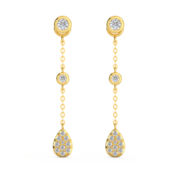 Tate Pear Front Yellow Gold Diamond Pave Enhancer With Anna Studs