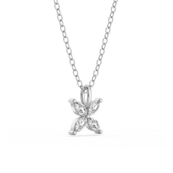 Winnie Angled White Gold Lab Grown Diamond Bezel Charm Pendant