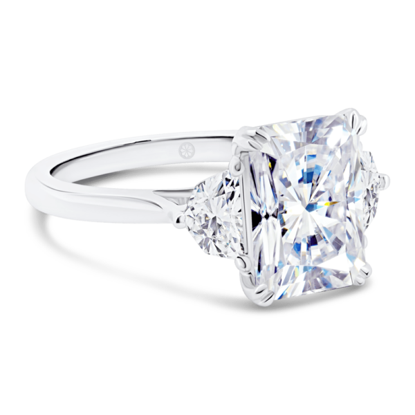 Allegra Radiant Angle White Gold Lab Grown Diamond Trilogy Ring