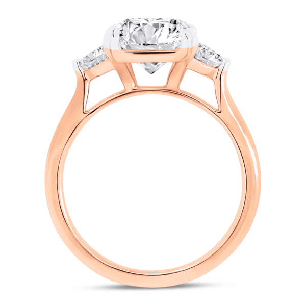 Allegra Radiant Side Rose Gold Lab Grown Diamond Trilogy Ring