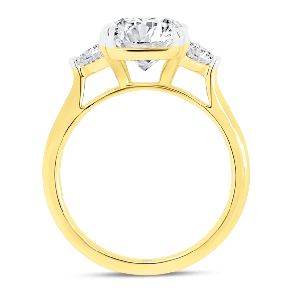 Allegra Radiant Side Yellow Gold Lab Grown Diamond Trilogy Ring