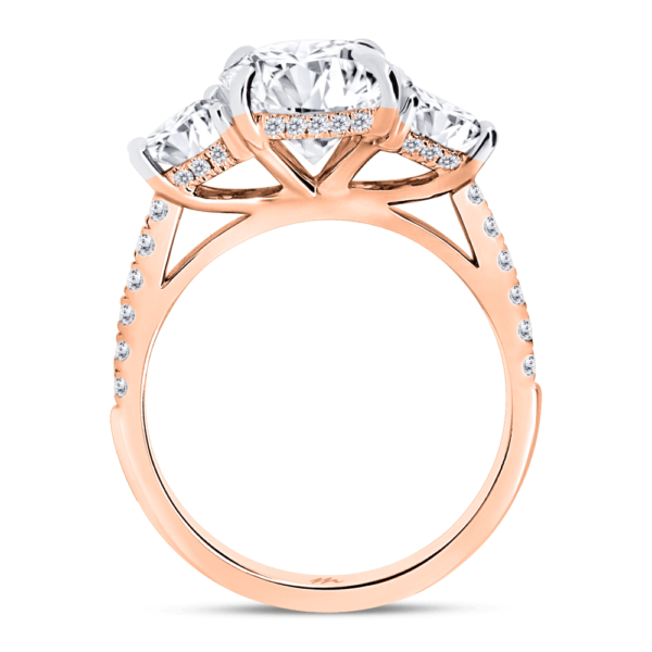 Jacqueline Oval Side Rose Gold Lab Grown Diamond Trilogy Ring