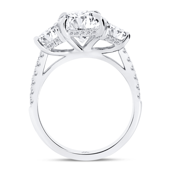 Jacqueline Oval Side White Gold Lab Grown Diamond Trilogy Ring