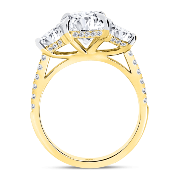 Jacqueline Oval Side Yellow Gold Lab Grown Diamond Trilogy Ring