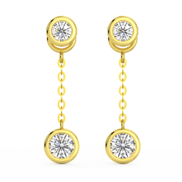 Jen Round Medium Front Yellow Gold Diamond Bezel Drop Enhancer With Anna Studs