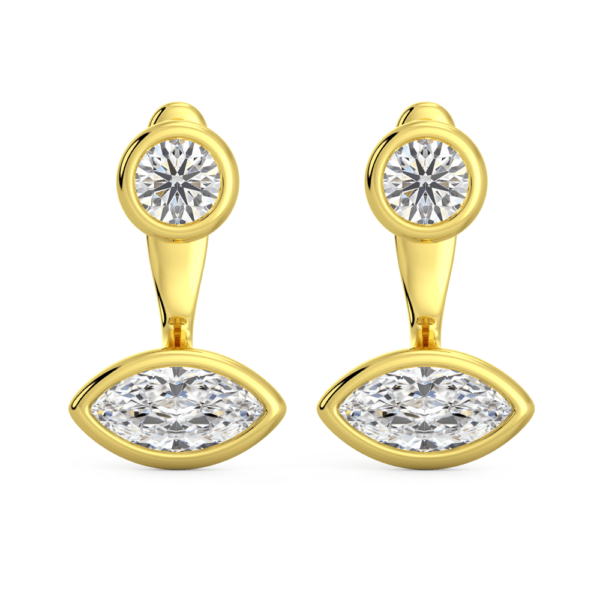 Luna Marquise Front Yellow Gold Lab Grown Diamond Bezel Enhancer With Anna Studs