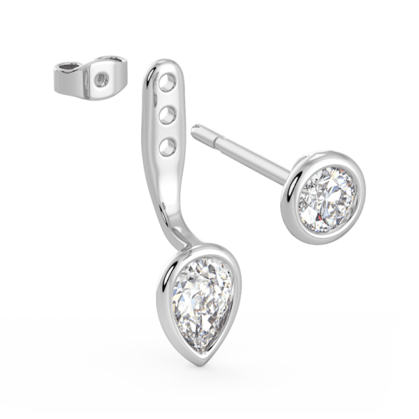 Luna Pear Angled White Gold Lab Grown Diamond Bezel Enhancer With Anna Studs