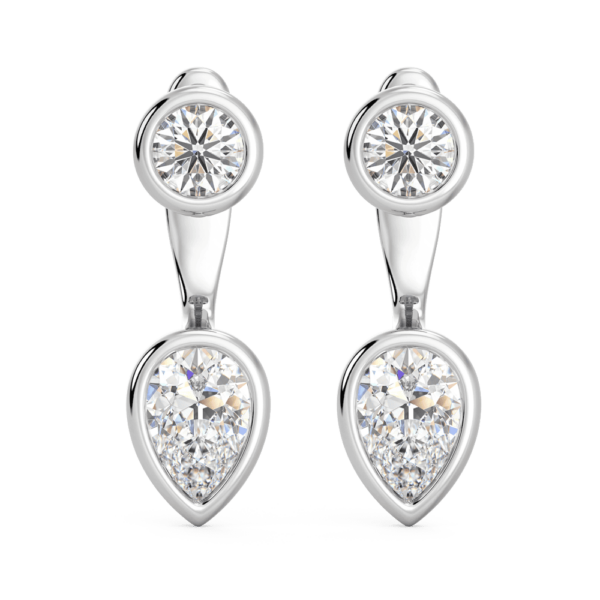 Luna Pear Front White Gold Lab Grown Diamond Bezel Enhancer With Anna Studs