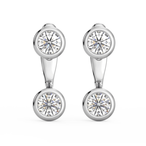 Luna Round Small Front White Gold Lab Grown Diamond Bezel Enhancer With Anna Studs