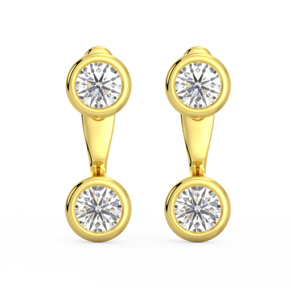 Luna Round Small Front Yellow Gold Lab Grown Diamond Bezel Enhancer With Anna Studs