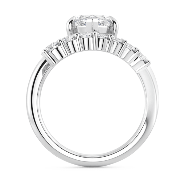 Rochelle Side White Gold Lab Grown Diamond Marquise Asymmetrical Offset Band Ring