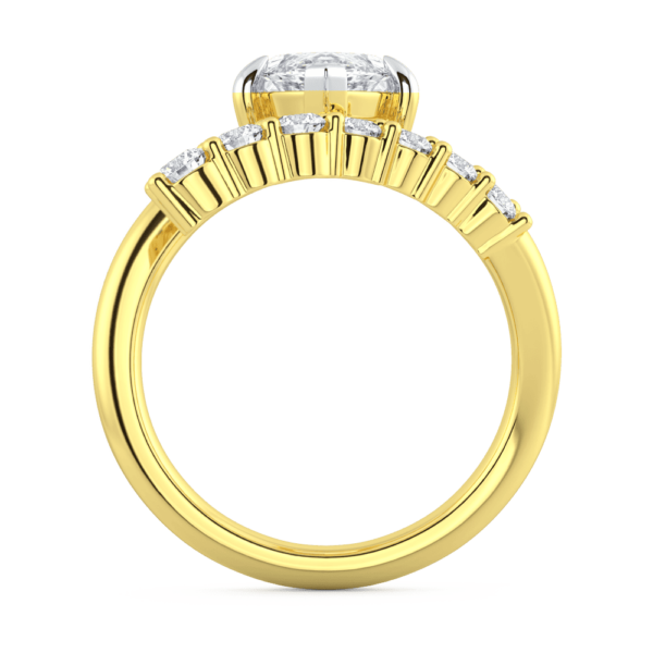 Rochelle Side Yellow Gold Lab Grown Diamond Marquise Asymmetrical Offset Band Ring