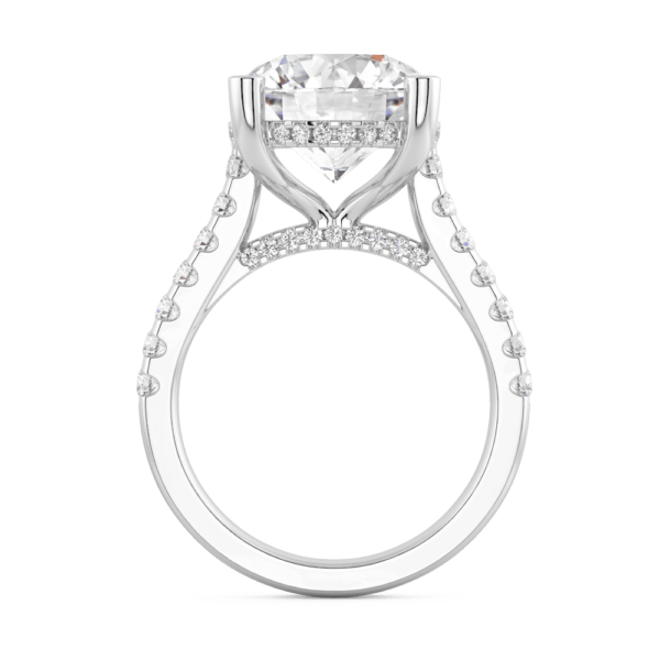 Sasha Round 11.5 Side White Gold Moissanite 4 Prongs With Stone Set Tips Half Band Ring