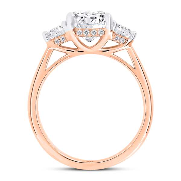 Shona Cushion Side Rose Gold Lab Grown Diamond Trilogy Ring