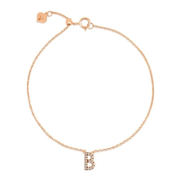 Small Initial 18K Rose Gold B