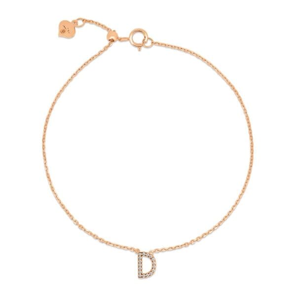 Small Initial 18K Rose Gold D