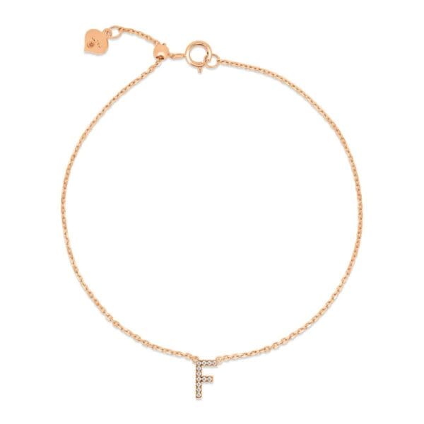 Small Initial 18K Rose Gold F