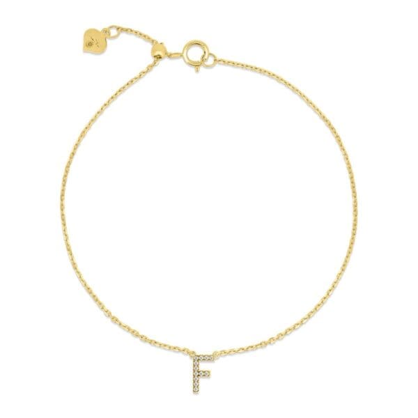 Small Initial 18K Yellow Gold F