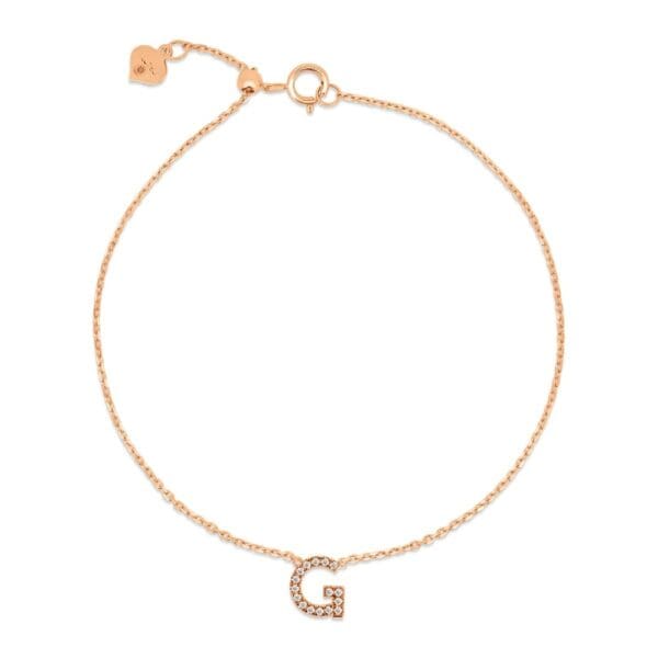 Small Initial 18K Rose Gold G