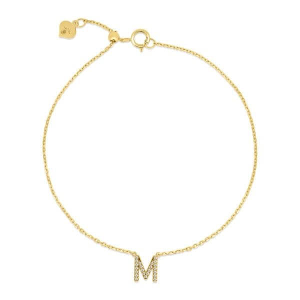 Small Initial 18K Yellow Gold M