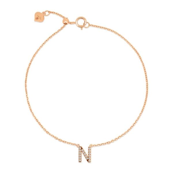 Small Initial 18K Rose Gold N