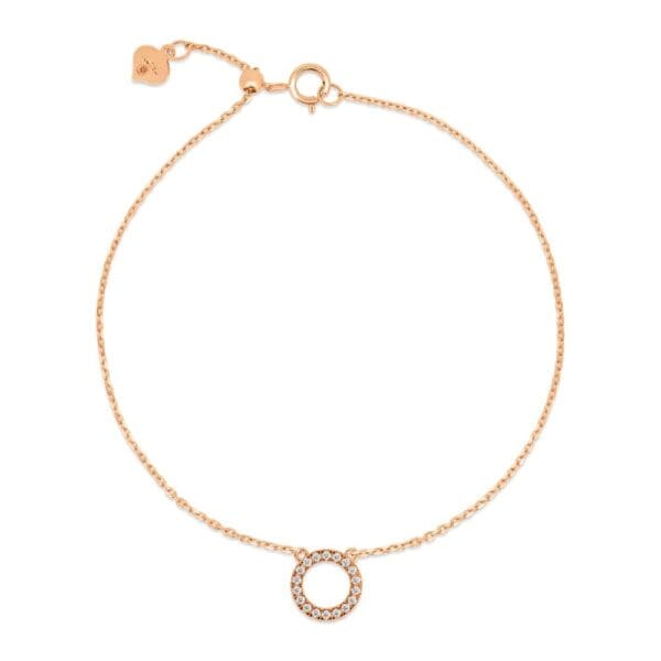 Small Initial 18K Rose Gold O