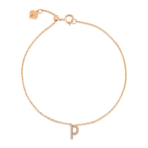 Small Initial 18K Rose Gold P