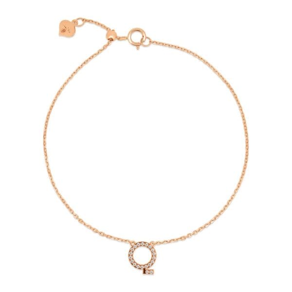 Small Initial 18K Rose Gold Q