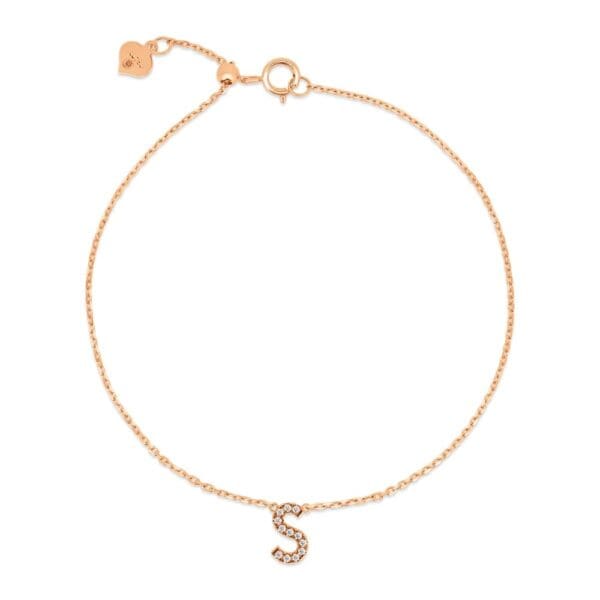 Small Initial 18K Rose Gold S