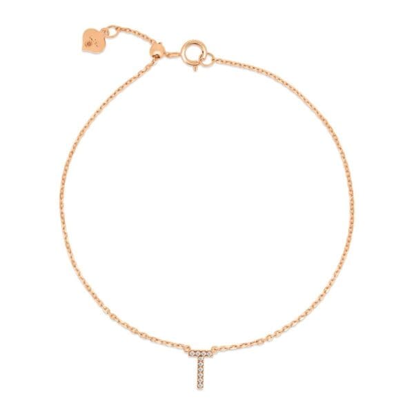 Small Initial 18K Rose Gold T