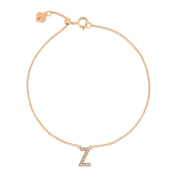 Small Initial 18K Rose Gold Z