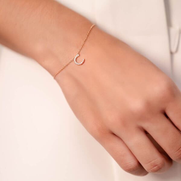 Small Initial 18K Rose Gold C