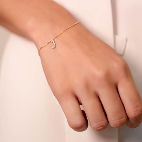 Small Initial 18K Rose Gold J