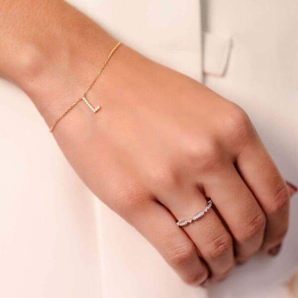 Small Initial 18K Rose Gold L