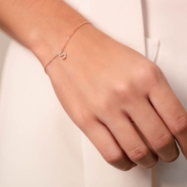 Small Initial 18K Rose Gold S