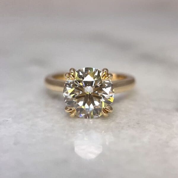 Christopher C. Custom2.27ct Round Lab Grown Diamond18K Yellow Gold