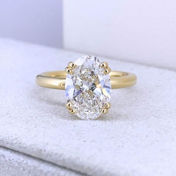 Matthew S. Custom2.44ct Oval Lab Grown Diamond18K Yellow Gold